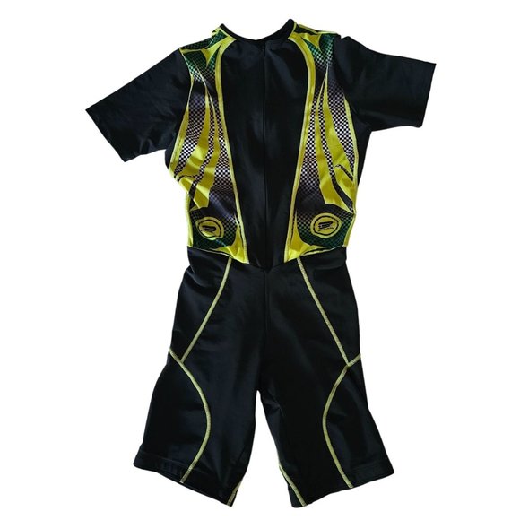 Enjoy Unisex Kids Black Yellow Short Sleeve One-Piece Shorty Jumpsuit Small - Picture 1 of 12
